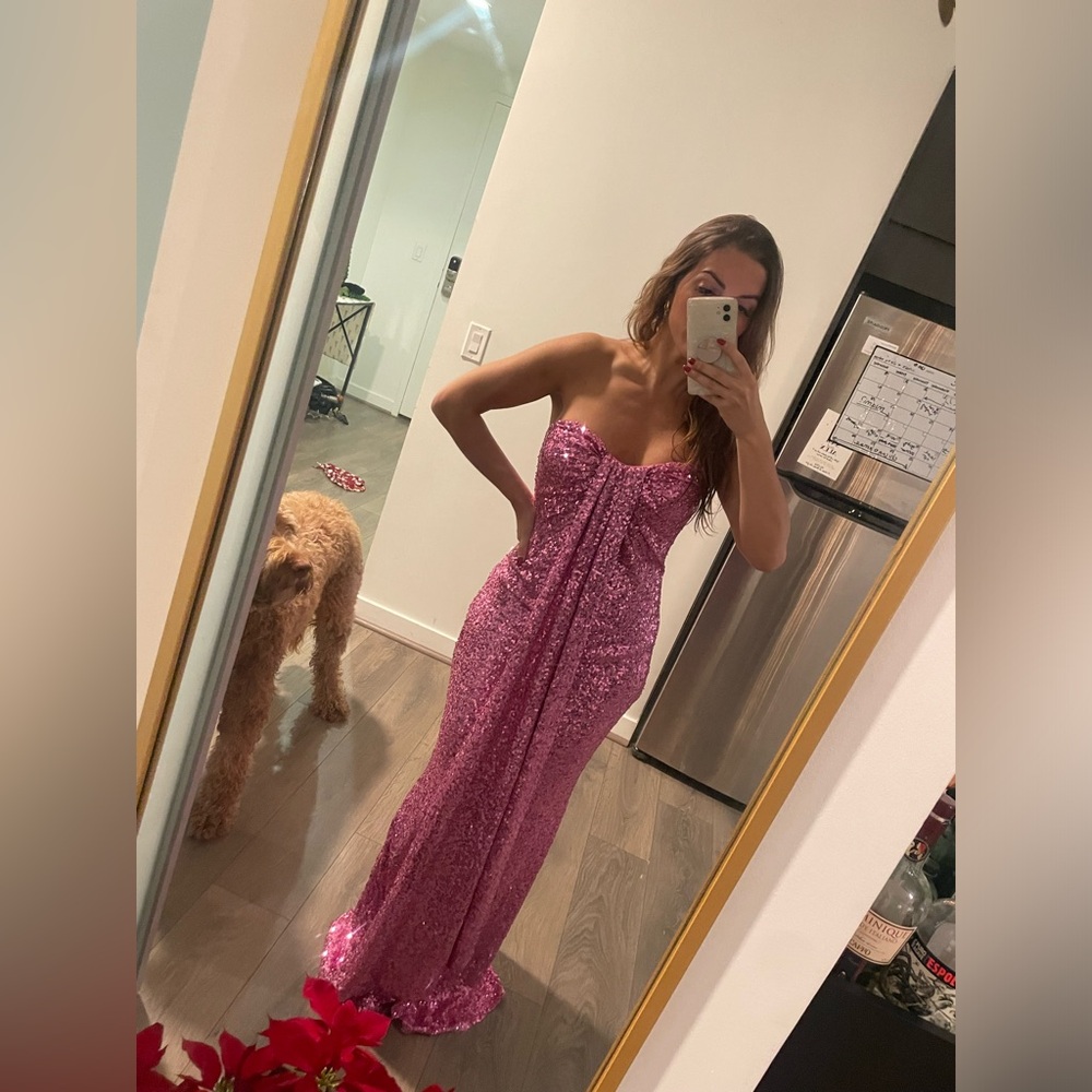 Badgley Mischka pink sequin gown - Picture 7 of 7